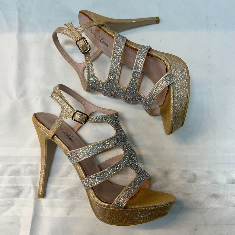 Bella Luna Gold size 11 Heels - Picture 7 of 7